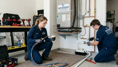 Expert plumber repairing pipes in Fort Lauderdale FL home by Five Star Cooling plumbing services