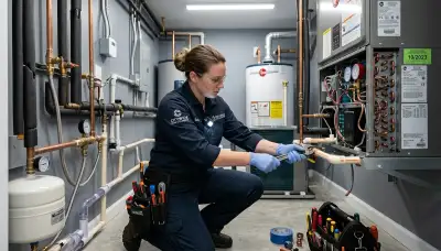 Technician providing plumbing repair service in Fort Lauderdale FL for Five Star Cooling customers